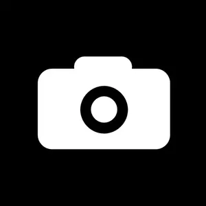 Carré noir et blanc caméra icône vector clipart
