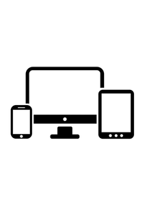 Computer, smartphone and tablet vector icons