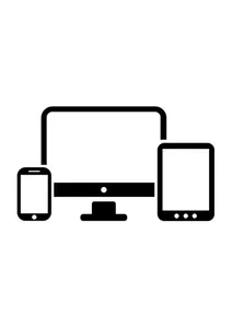 컴퓨터, 스마트폰 및 태블릿 벡터 아이콘