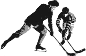 Vectorafbeeldingen van ijshockey speler paar
