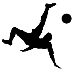Mann spiller fotball silhuett vektor image