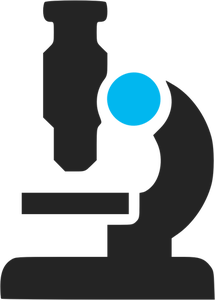 Illustration vectorielle de l'icône de microscope de deux couleurs