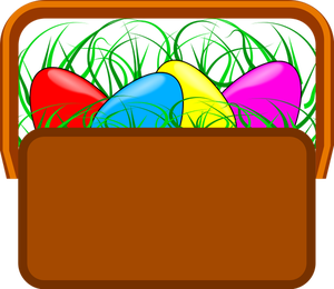 Easter basket vector drawing