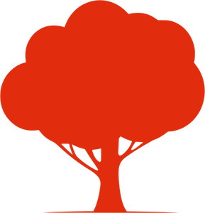 Gráficos vectoriales silueta roja de un árbol