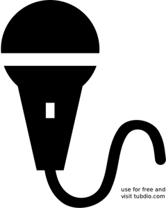 Gráficos del vector blanco y negro micrófono icono