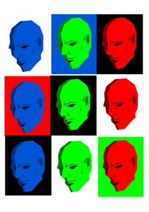 Simple face in different colors vector image