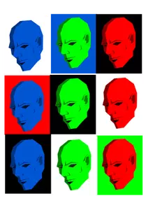Sederhana wajah dalam warna berbeda vektor gambar