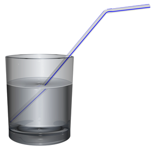 Glas water met stro vector afbeelding