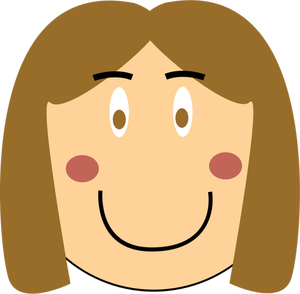 Cartoon smiling girl head vector image