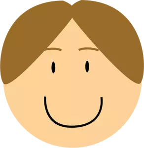 Immagine vettoriale testa ragazzo sorridente a cartone animato