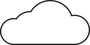 Simple white cloud icon vector graphics
