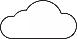 Yksinkertainen valkoinen pilvikuvake vektorigrafiikka