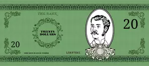 Victorian banknote vector clip art