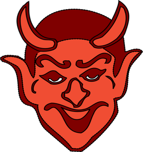 Roten Teufel Kopf Vektor-ClipArt