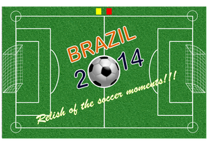 Brazilië 2014 voetbal poster vectorillustratie