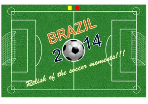 Brezilya 2014 futbol poster vektör çizim