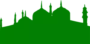 Vector clip art of green silhouette of a mosque