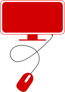 Rød moderne datamaskin ikonet vektorgrafikk utklipp