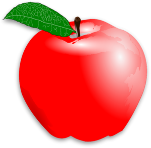 Vector drawing of light red shades apple