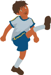 Vector bildet av ung gutt spiller fotball