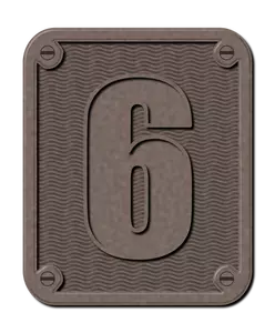 Imagine vectorială metalice numărul şase