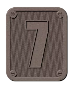 Ilustração de sete cor metal número