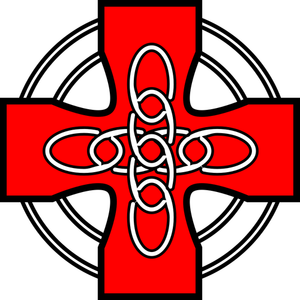 Red Celtic cross vector graphics