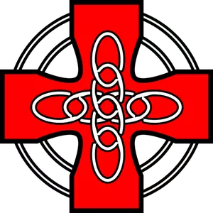 Röd Celtic cross vektorgrafik