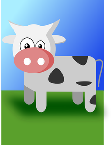 Illustration vectorielle de vache dessin animé mignon