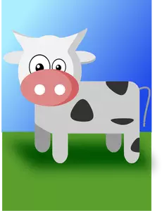 Illustrazione vettoriale di mucca simpatico cartone animato
