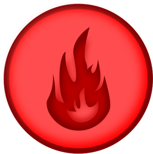 Vektorbild av runda röda brand tecken