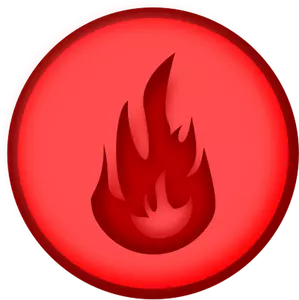 Vector image of round red fire sign