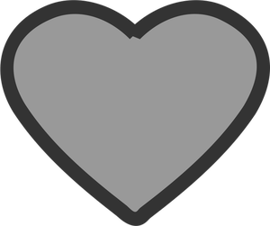 Vector de la imagen del icono del corazón azul gruesa