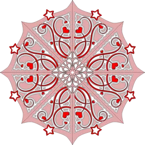 Vector image of decorated snow flake