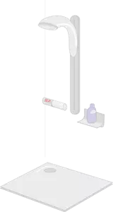 Cabine de douche fixe avec image vectorielle