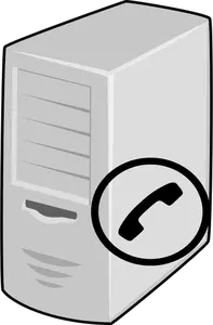 VoIP server tanda vektor ilustrasi