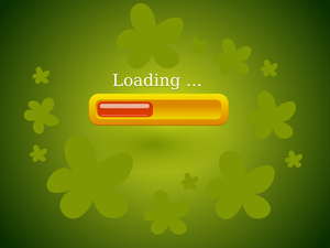 Ilustración vectorial de pantalla cargador juego flores verdes