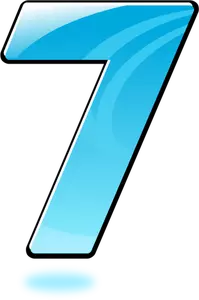 Vector graphics of glossy number seven
