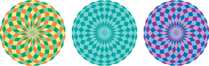 Tre färgglada mönster cirklar vektor illustration