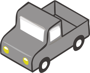 Vectorillustratie van grijze pick-up truck van bovenaf