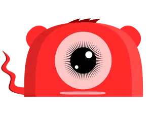 En eyed röda monster vektor illustration
