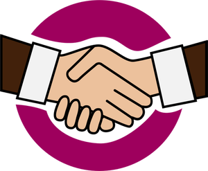 Vektor-Bild lila farbigen Handshake-Symbol