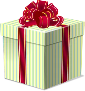 Caja de regalo con un lazo en dibujo vectorial superior