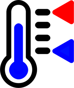 Colore termometro icona grafica vettoriale