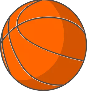 Gambar vektor oranye bola basket Fotorealistik