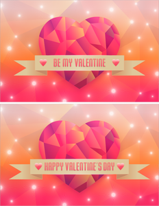Vektor-Bild Farbe hearts Happy Valentines Karten