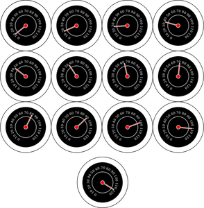 Ilustrasi vektor speedometer memutar pilihan