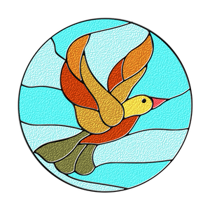 Aves en la ilustración de vector de vidrio