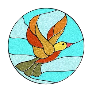 Vogel aus Buntglas-Vektor-illustration