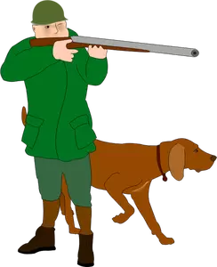 Охотник с ароматом Гончая собака векторные иллюстрации